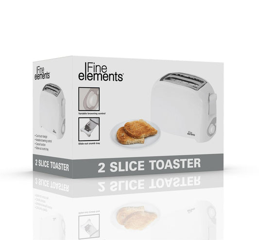 Fine Elements White 2 Slice Toaster- SDA1008