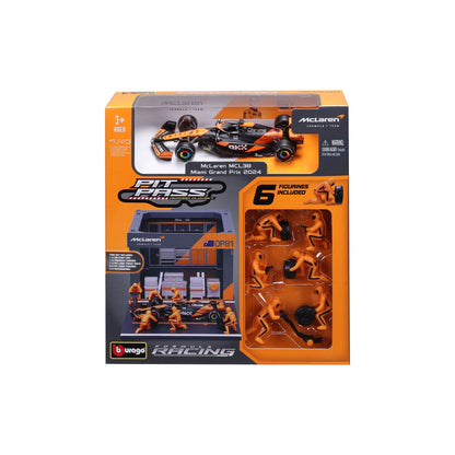 1:43 F1 Mclaren Mcl38 2024 Pit Pass Diorama Piastri - Diecast Model car Collectables