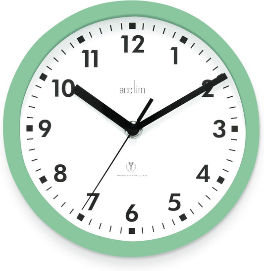 Acctim Nardo 20cm Radio Controlled Green Wall Clock 74665