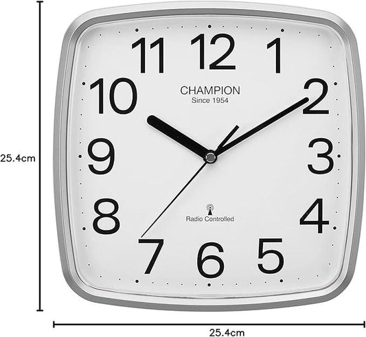 Champion Radio Control Clock 24cm Silver
