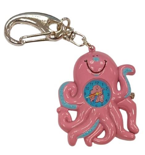 Imperial Key Chain Clock Pink Octopus IMP730 - CLEARANCE NEEDS RE-BATTERY