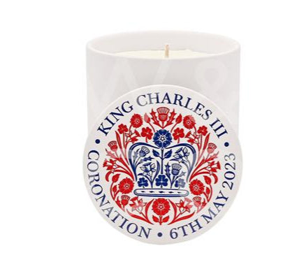 KING CHARLES III CERAMIC CANDLE 300ML MADE IN UK - OFFICIAL LOGO