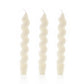 Set of 3 Twisted Taper Candles White 20cm