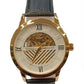 NY London Mens Automatic Dial Analogue Gold/Black Leather Strap Watch