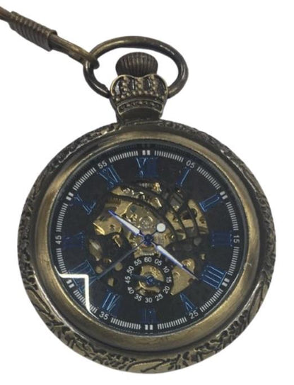 Mens & Ladies Mechanical Hand Winding Half Hunter Steampunk Bronze Pocket Watch