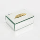 Hestia Mirrored Trinket Box with Golden Feather 16cm