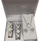 Paul Salatini Ladies Fashion Bling Dial Silver Bracelet Watch Bracelet, Necklace & Earrings Gift Sets 2531 Available Multiple Coloue