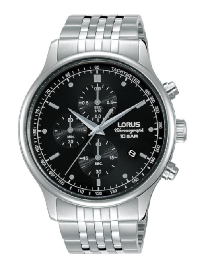 Lorus Mens Sports Chronograph Dated Grey Dial Stainless Steel Bracelet Watch RM311GX9