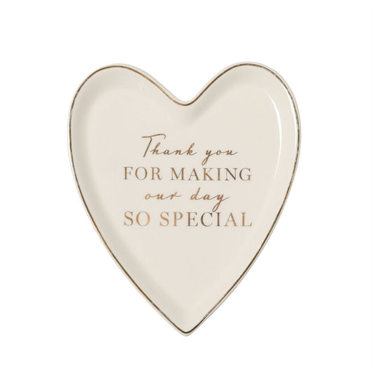 Amore Ceramic Heart Trinket Dish "Thank You"