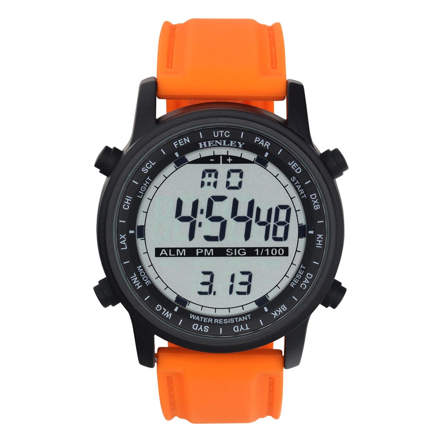 Henley Mens Digital Black Dial Rubber Strap Watch HDG038 Available Multiple Colour