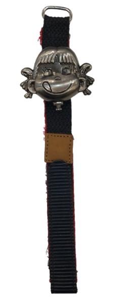 Rojas Children's Girls Boys Distinctive Selection Quartz Metal Folding Cover White Dial with Black/Red Velcro Strap Watch - CLEARANCE NEEDS RE-BATTERY