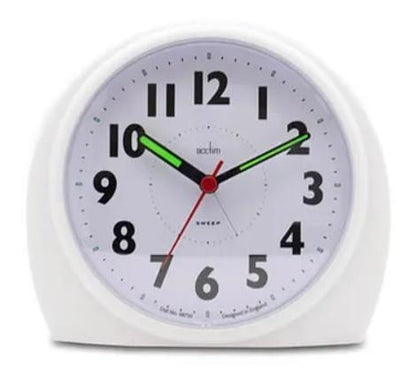 Acctim Jefferson Silent Sweep, Crescendo and Light features Bedside Alarm Clock 1648 Available in Multi Colour