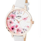 Limit Ladies Secret garden Pink & White Floral Dial White leather strap watch 60021