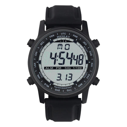 Henley Mens Fashion Digital Black Dial Rubber Strap sports Watch HDG038 Available Multiple Colour