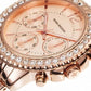 Mark Maddox Ladies Fashion Chronograph Day / Date Gold Plated Bling Dial Brown Bracelet watch  - CLEARANCE NEEDS RE-BATTERY