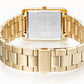 Lorus Mens Basic Fashion Rectangular Date Black Dial Gold tone Stainless Steel Bracelet Watch RH938RX9