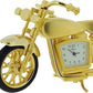 Miniature Clock Goldtone Motorbike Solid Brass IMP1066G - CLEARANCE NEEDS RE-BATTERY