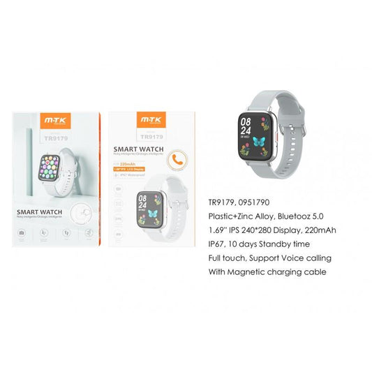 MTK Smart Watch – 1.69" IPS Touch Display with Voice Calling, IP67 Waterproof - TR9179