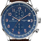 Accurist Mens Dated Chronograph Blue Dial Brown Leather Strap watch 7196