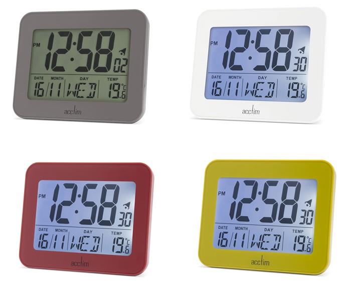 Acctim Otto Superbrite Digital Bedside Alarm Clock 1635 Available Multiple colour
