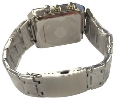 S135 Mens Chronograph Fashion Ana Digital Square Big Dated Dial Stainless Steel Bracelet Watch NY London Available Multiple Colour