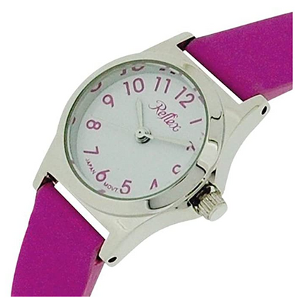 Reflex Girls Ladies White Dial Leather Strap Available Multiple Colour Strap Watch  Models May Vary - CLEARANCE NEEDS RE-BATTERY