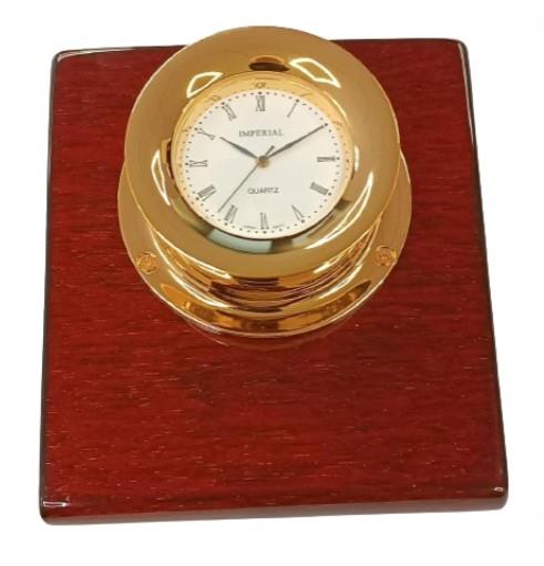 Miniature Clock Gold Plated Nautical Compass Paper Weight IMP79 - CLEARANCE NEEDS RE-BATTERY