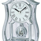 Rhythm Silver Pendulum & Acrylic Decor Roman Dial Mantel Clock