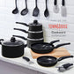Swan Townhouse 3 Piece Sauce Pan Set Black