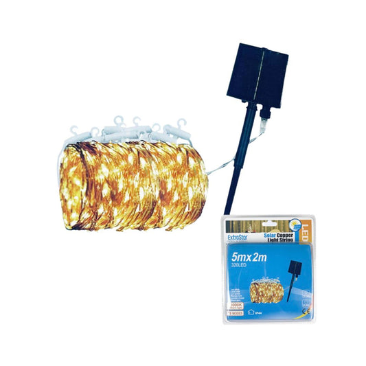 ExtraStar Solar Copper Light String 320LED 5Mx2M IP44, 3000K