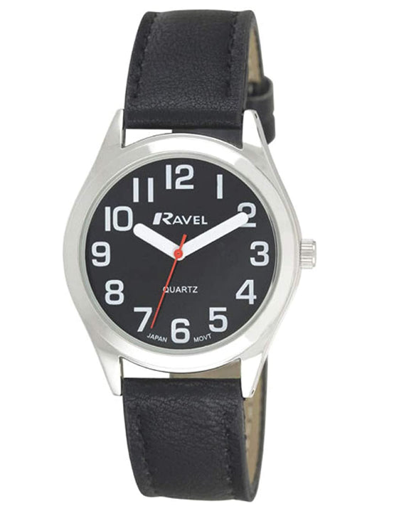 Ravel Ladies Basic Classic Bold Easy Read Leather Strap Watch R0125L Available Multiple Colour