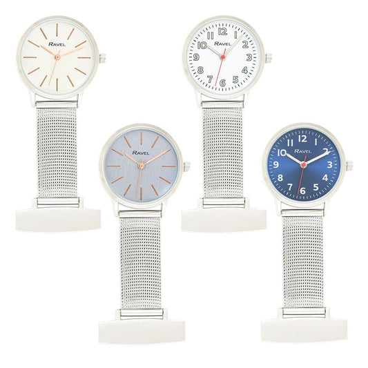 Ravel Easy Read Mesh Nurses FOB Watch - R1101.2 Available Multiple Colour