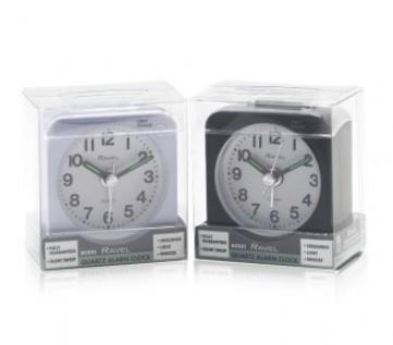 Ravel Quartz Mini Alarm Clock RC051 Available Black & White