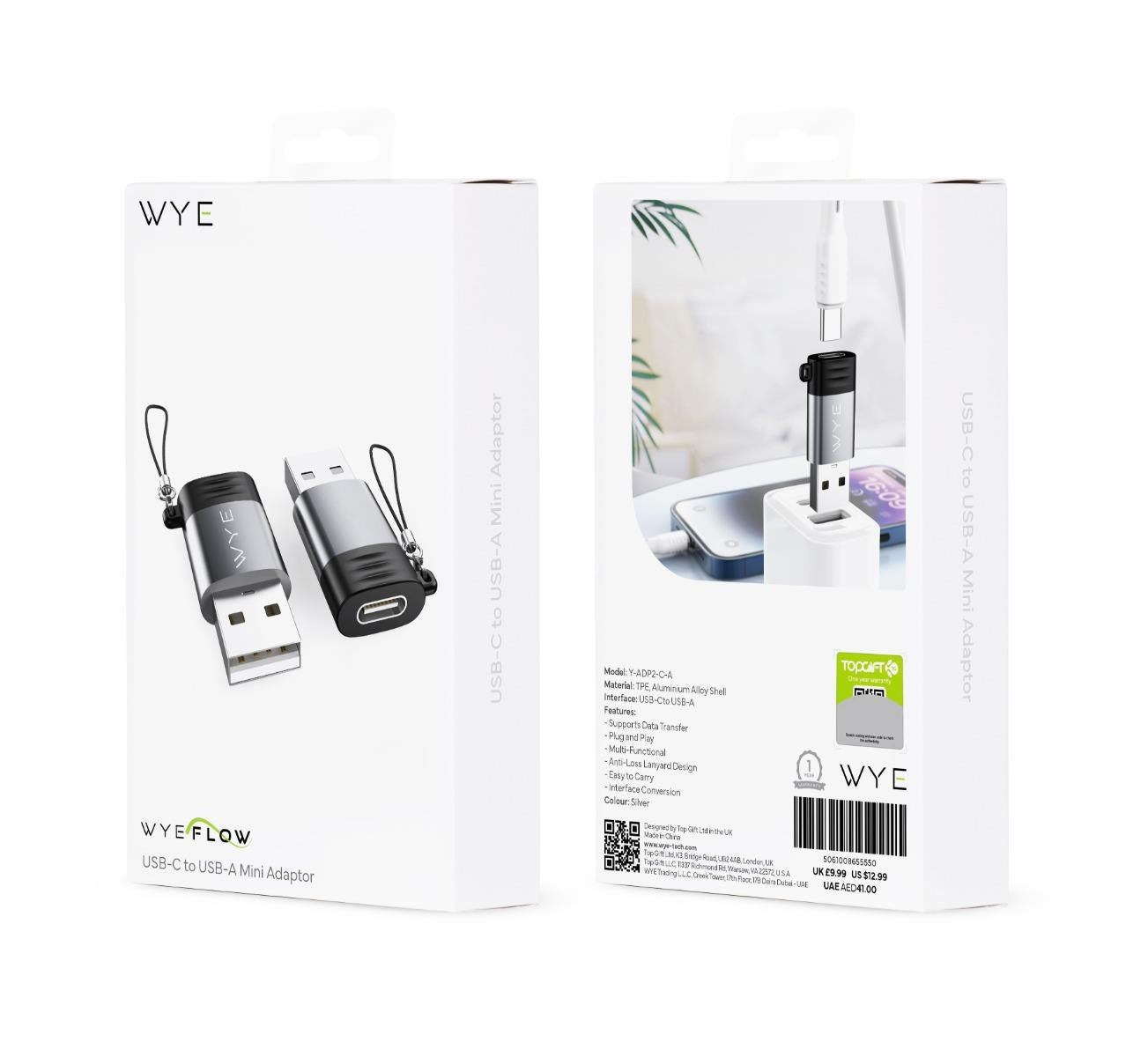 WYEFLOW USB-C to USB-A Mini Adaptor