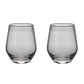 Hestia Set of 2 Grey Tumbler Glasses with Gold Rim