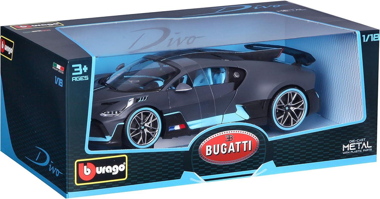 Burago 1:18 Bugatti Divo Flat Dark Grey Die Cast