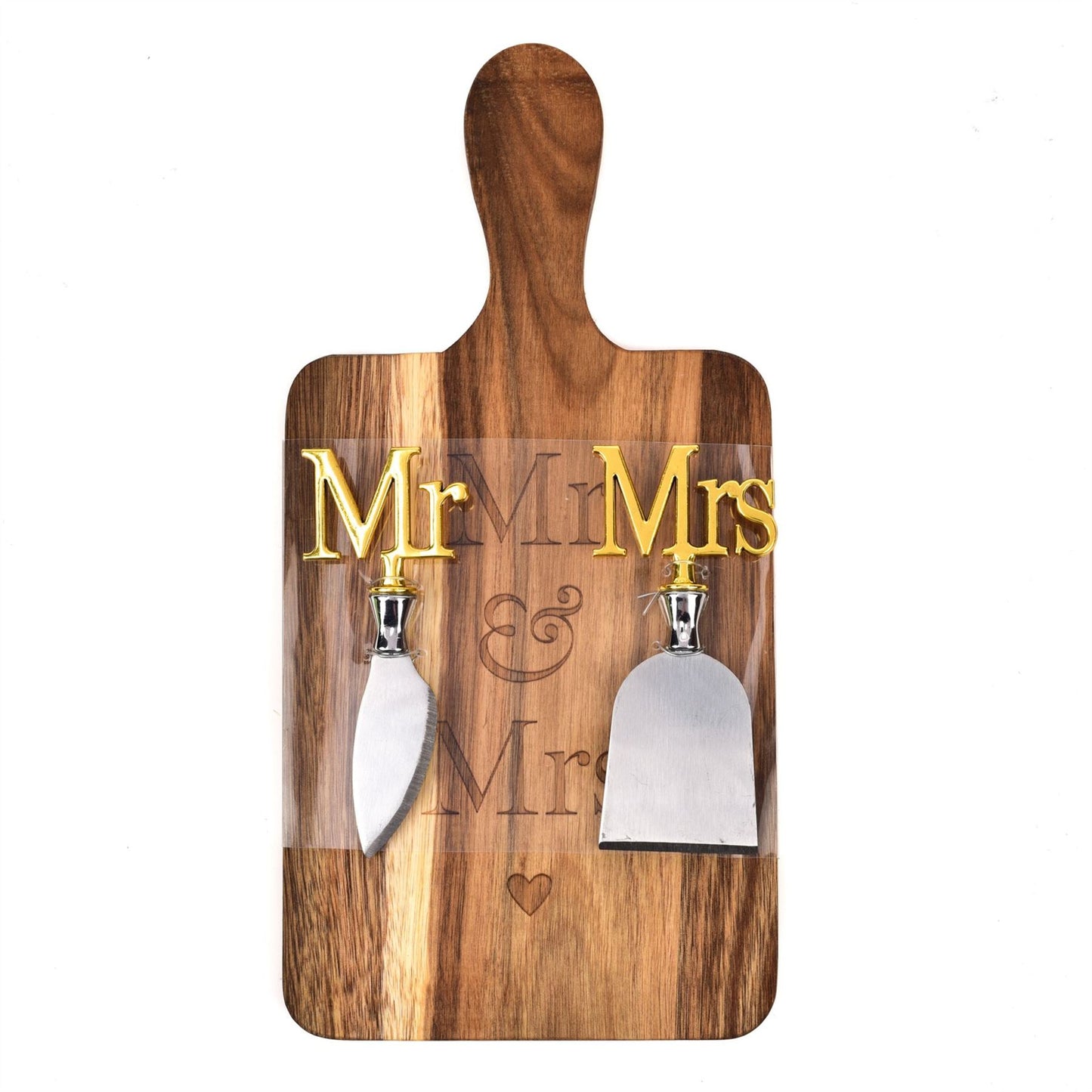 Amore Paddle Board and Cheese Knives "Mr & Mrs"