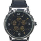 NY London Mens Automatic Dial Analogue Gold/Black Leather Strap Watch
