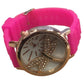 Ladies Fashion Butterfly Bling Dial with Rubber Strap Watch - CLEARANCE NEEDS RE-BATTERY Available Multiple Color