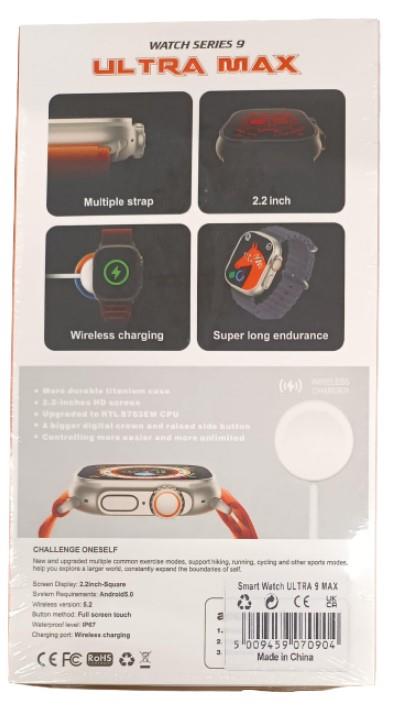 ULTRA MAX-9 Mens / Ladies Sports Digital  Smart watch Grey Rubber strap