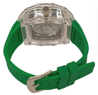 New Rubber Gents Clear Fashion Quartz Movement Skeleton Clear Dial Rubber Strap Watch Available Multiple Colour