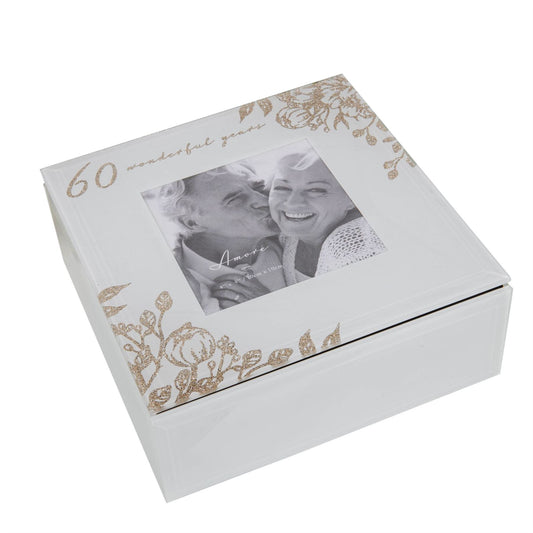Amore 60 Wonderful Years Glass Trinket Box