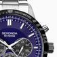 Sekonda Mens Velocity Dated Blue Chronograph Dial Stainless Steel Bracelet Watch 1970