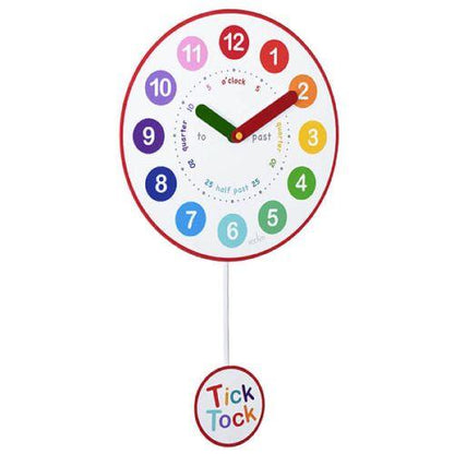 Acctim Matilda Pendulum Childrens Time Teaching 25cm Wall Clock White 25032