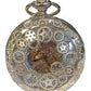 Mens & Ladies Mechanical Hand Winding Half Hunter Steampunk Silver Pocket Watch
