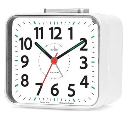Acctim Parker Non-Ticking Sweep Loud Bell Alarm Clock 1646 Available Multiple Colour