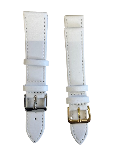 Leather White Watch Straps Pk10 size 18mm (LOOSE)