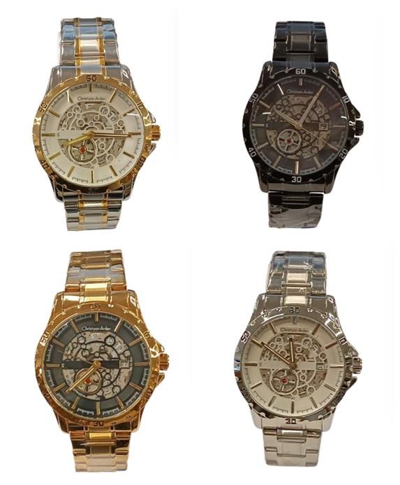 Christyan Arden Mens Fashion Dated Dial Analogue Metal Bracelet Strap Watch Available Multiple Colours