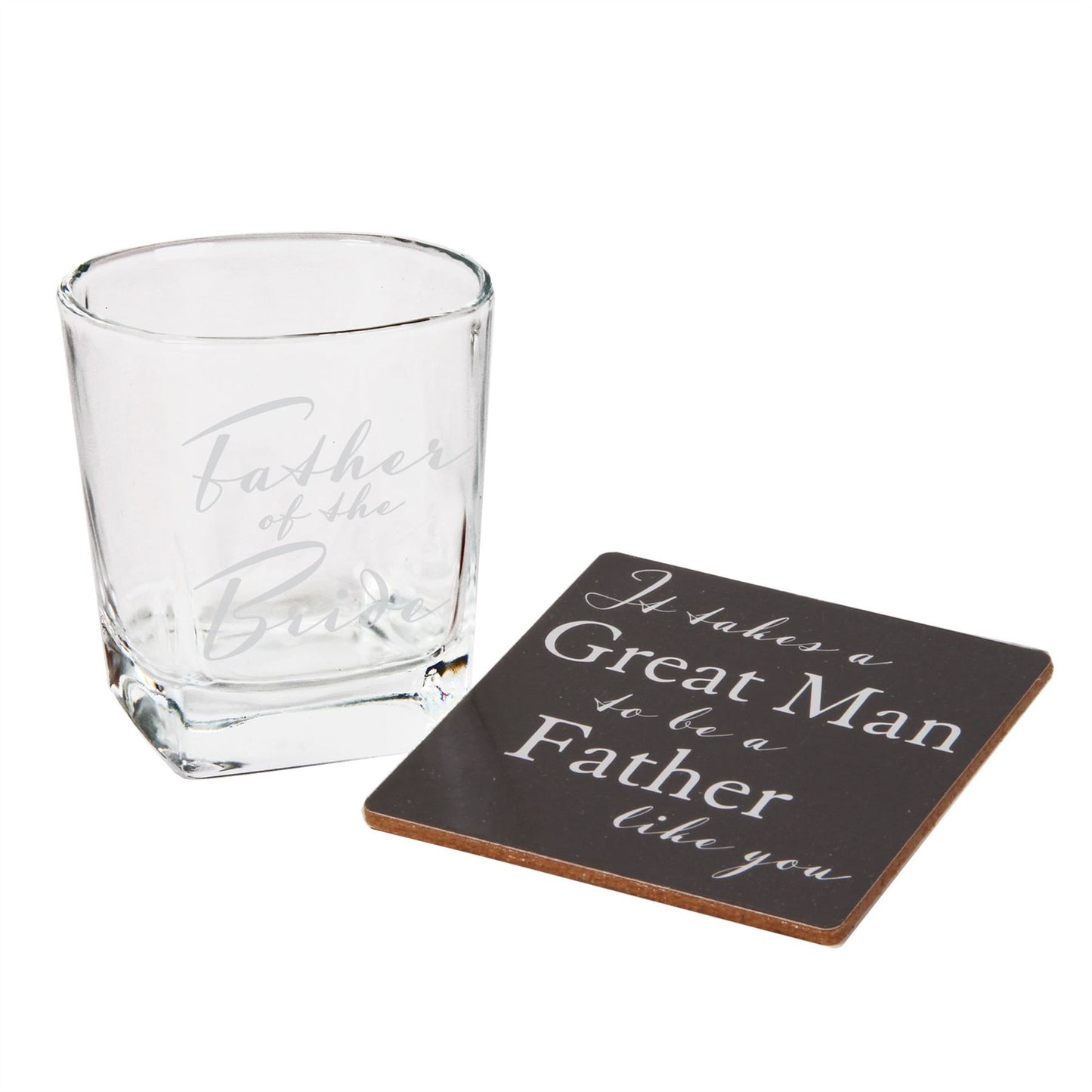 Amore Whisky Glass & Coaster Father of the Bride