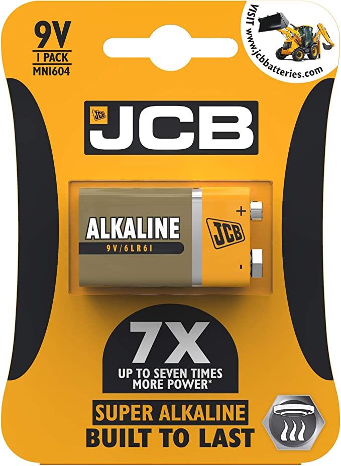 JCB PP3 Size  Super Alkaline Batteries 1 Per Card